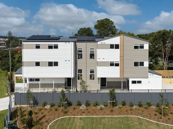 Building Certifiers Cardiff - Dual Boarding Houses by SNL Building - Multi-story building at mid-level view from drone - from Western view.